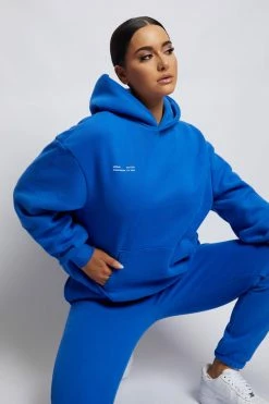 QNG Bree Oversized Fleeceback Hoodie - Cobalt Blue Unisex