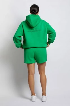 QNG Bree Oversized Fleeceback Hoodie - Bright Green