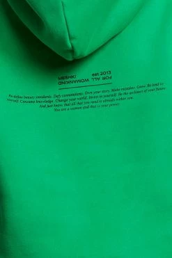 QNG Bree Oversized Fleeceback Hoodie - Bright Green