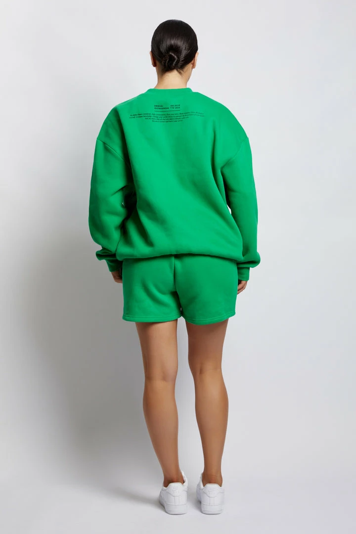 QNG Jaz Oversized Fleeceback Crew Neck Jumper - Bright Green Sweaters & Hoodies 9 QNG Jaz Oversized Fleeceback Crew Neck Jumper - Bright Green Sweaters & Hoodies