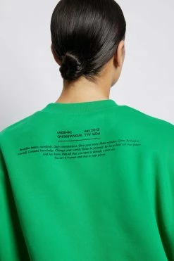 QNG Jaz Oversized Fleeceback Crew Neck Jumper - Bright Green Sweaters & Hoodies 19 QNG Jaz Oversized Fleeceback Crew Neck Jumper - Bright Green Sweaters & Hoodies