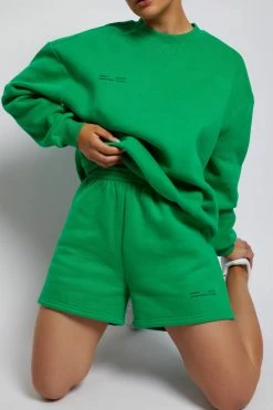 QNG Jaz Oversized Fleeceback Crew Neck Jumper - Bright Green Sweaters & Hoodies 20 QNG Jaz Oversized Fleeceback Crew Neck Jumper - Bright Green Sweaters & Hoodies