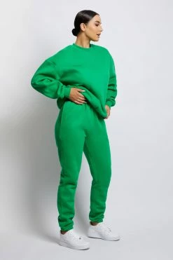 QNG Camille Oversized Fleeceback Jogger - Bright Green Sweaters & Hoodies