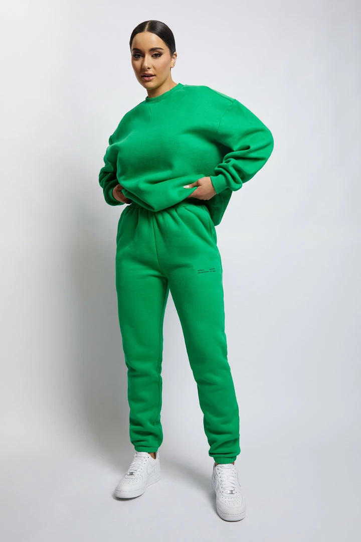 QNG Jaz Oversized Fleeceback Crew Neck Jumper - Bright Green Sweaters & Hoodies 11 QNG Jaz Oversized Fleeceback Crew Neck Jumper - Bright Green Sweaters & Hoodies