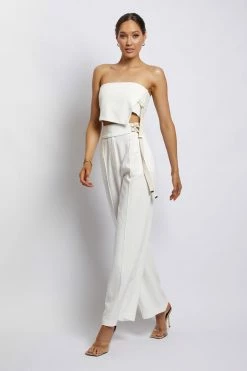 HSH Misa Linen Bandeau Crop Top - White 12 HSH Misa Linen Bandeau Crop Top - White