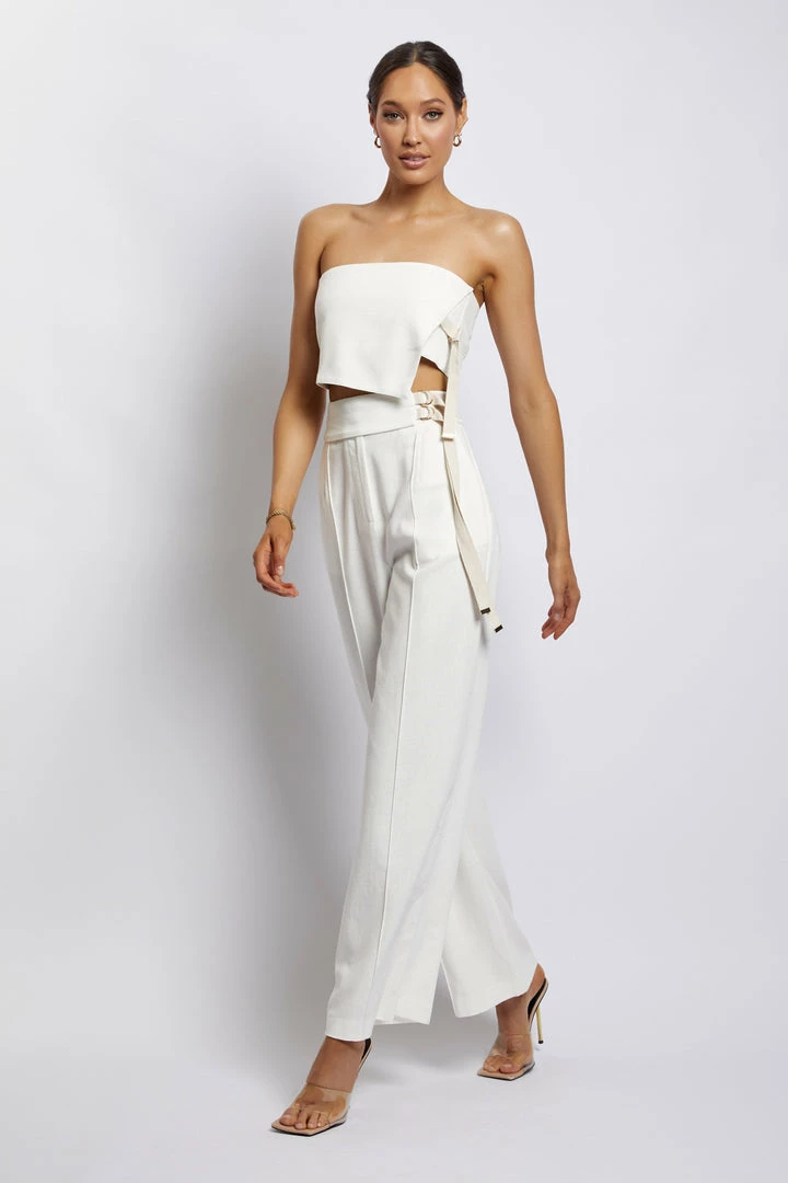 HSH Misa Linen Bandeau Crop Top - White 3 HSH Misa Linen Bandeau Crop Top - White