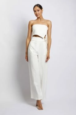 HSH Misa Linen Bandeau Crop Top - White 14 HSH Misa Linen Bandeau Crop Top - White