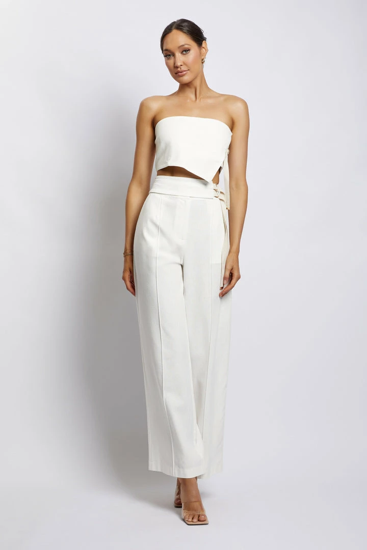 HSH Misa Linen Bandeau Crop Top - White 5 HSH Misa Linen Bandeau Crop Top - White