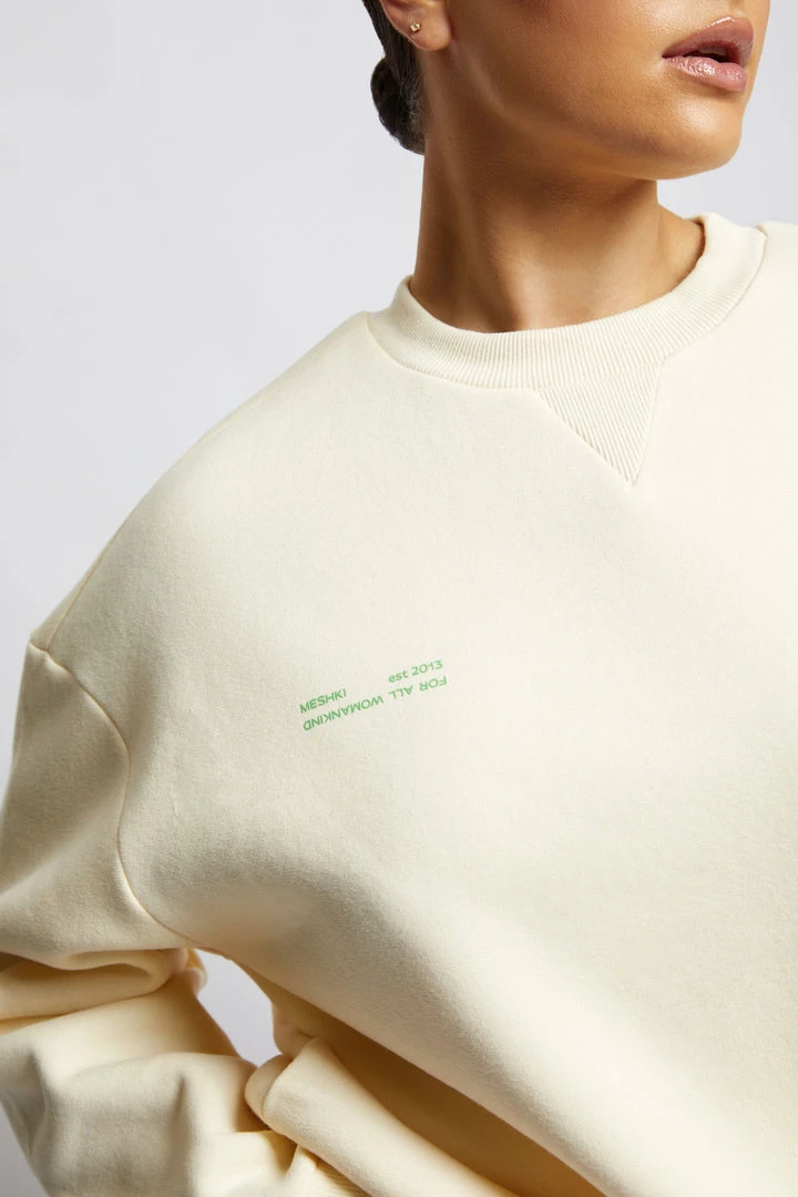 QNG Sweaters & Hoodies Jaz Oversized Fleeceback Crew Neck Jumper - Marshmallow 13 QNG Sweaters & Hoodies Jaz Oversized Fleeceback Crew Neck Jumper - Marshmallow