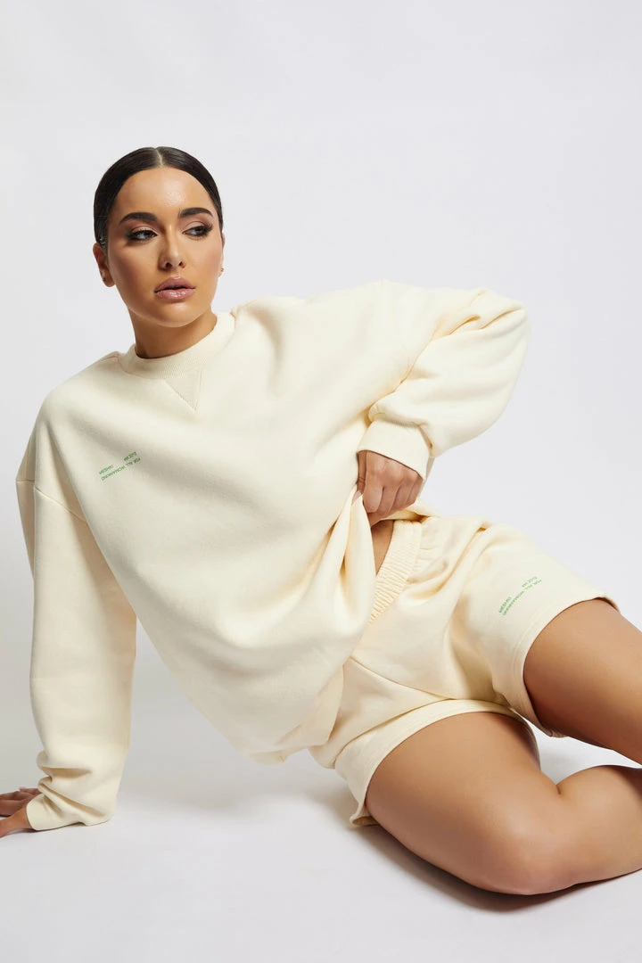 QNG Sweaters & Hoodies Jaz Oversized Fleeceback Crew Neck Jumper - Marshmallow 9 QNG Sweaters & Hoodies Jaz Oversized Fleeceback Crew Neck Jumper - Marshmallow