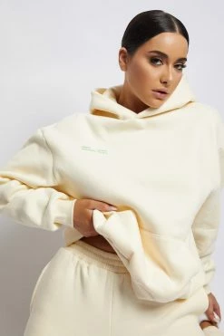 QNG Sweaters & Hoodies Bree Oversized Fleeceback Hoodie - Marshmallow