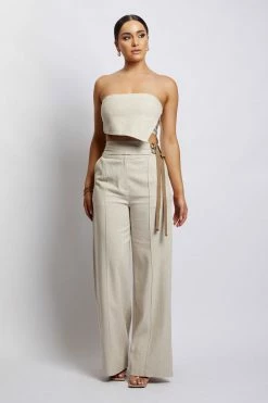 HSH Misa Linen Bandeau Crop Top - Natural All Tops