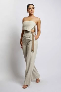 HSH Misa Linen Bandeau Crop Top - Natural All Tops