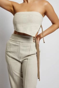 HSH Misa Linen Bandeau Crop Top - Natural All Tops
