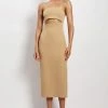 WNT DRESSES Diana Cut Out Midi Dress - Camel