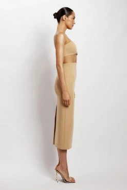 WNT DRESSES Diana Cut Out Midi Dress - Camel 14 WNT DRESSES Diana Cut Out Midi Dress - Camel