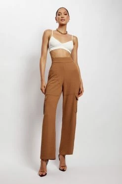WNT Malika Straight Leg Trousers - Tan