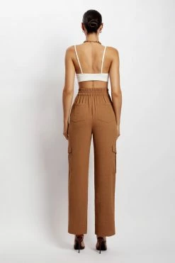 WNT Malika Straight Leg Trousers - Tan