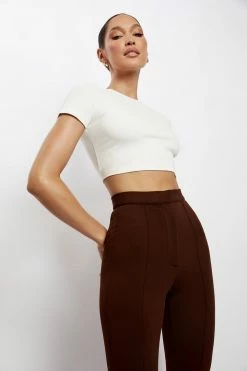 ROM Zendaya Highwaisted Flare Pants - Chocolate All Bottoms