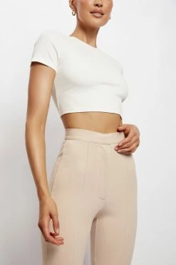 QNG Zendaya Highwaisted Flare Pants - Nude All Bottoms 17 QNG Zendaya Highwaisted Flare Pants - Nude All Bottoms