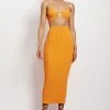 EMS Crystal Ribbed Midaxi Skirt - Orange All Bottoms