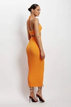 EMS All Tops Stacey Ruched Knit Halter Top - Orange 13 EMS All Tops Stacey Ruched Knit Halter Top - Orange