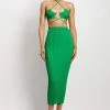 EMS All Bottoms Crystal Ribbed Midaxi Skirt - Green
