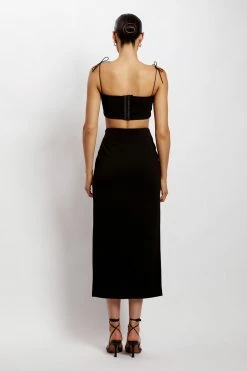 QNG Annalee Crepe Square Neck Cami Top - Black