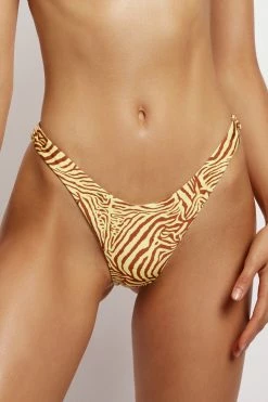 GLD Bambi Cheeky Cut Bikini Bottoms - Yellow Zebra MESHKI SWIM