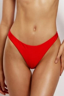 GLD Bambi Cheeky Cut Bikini Bottoms - Red