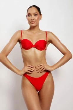 GLD Luca Ruched Balconette Bikini Top - Red 12 GLD Luca Ruched Balconette Bikini Top - Red