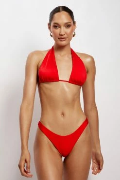 GLD Willow Ruched Drawstring Bikini Top - Red 12 GLD Willow Ruched Drawstring Bikini Top - Red