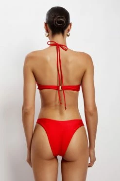 GLD Willow Ruched Drawstring Bikini Top - Red 9 GLD Willow Ruched Drawstring Bikini Top - Red