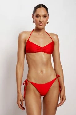 GLD MESHKI SWIM Peyton Tie Up Bikini Bottom - Red 11 GLD MESHKI SWIM Peyton Tie Up Bikini Bottom - Red