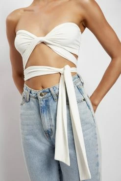 WXI Lea Multi Way Crop Top - White Two Piece Sets