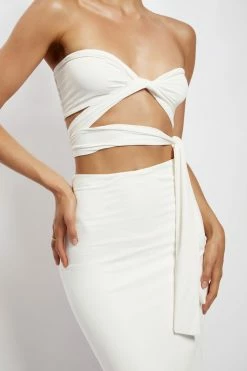 WXI Lea Multi Way Crop Top - White Two Piece Sets