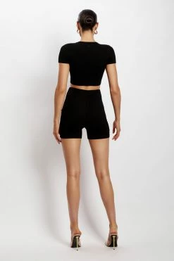 ROM Lisa Ribbed Booty Short - Black