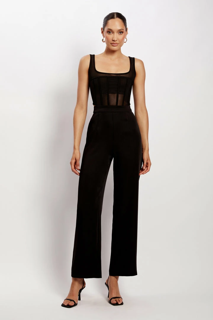 WNG Saskia Straight Leg Trousers - Black 1 WNG Saskia Straight Leg Trousers - Black