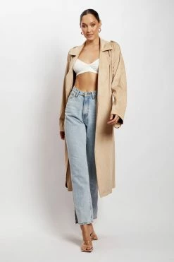 WNG Camilla Suede Trench Coat - Sand Coats & Jackets