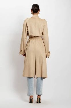 WNG Camilla Suede Trench Coat - Sand Coats & Jackets