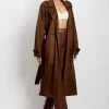 WNG Camilla Suede Trench Coat - Chocolate Coats & Jackets