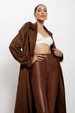 WNG Camilla Suede Trench Coat - Chocolate Coats & Jackets 13 WNG Camilla Suede Trench Coat - Chocolate Coats & Jackets