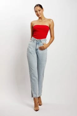 EMS Kyra Strapless Knit Top - Chilli Pepper All Tops