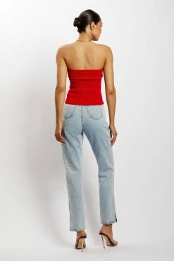 EMS Kyra Strapless Knit Top - Chilli Pepper All Tops