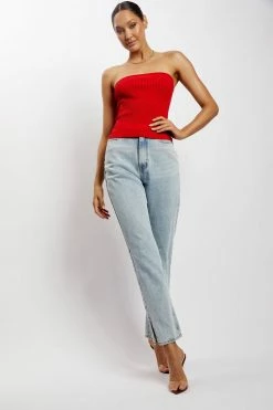 EMS Kyra Strapless Knit Top - Chilli Pepper All Tops