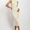SOP Melissa Grown On Neck Knit Midi Dress - Cream