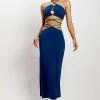 AMC All Bottoms Erika Maxi Skirt With Hardware - Navy