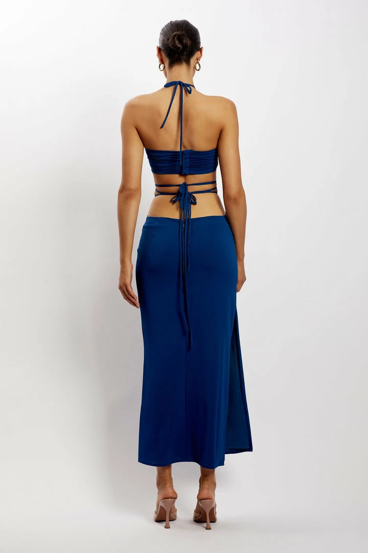 AMC All Bottoms Erika Maxi Skirt With Hardware - Navy 2 AMC All Bottoms Erika Maxi Skirt With Hardware - Navy