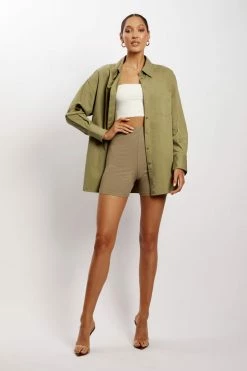 ROM All Bottoms Lisa Ribbed Booty Short - Moss 9 ROM All Bottoms Lisa Ribbed Booty Short - Moss