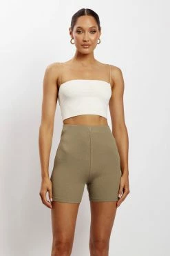 ROM All Bottoms Lisa Ribbed Booty Short - Moss